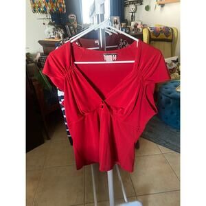 Pinup Couture Red sweetheart top.